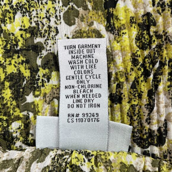 Catherines Tunic Top Plus Size 3X Green Black Beaded Pleated 3/4 Sleeve Blouse - Picture 11 of 11